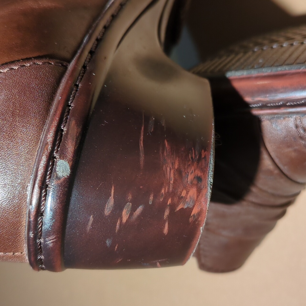 Brown Leather Earth Origins Size 8M Archer style wrapped loafers - Picture 9 of 12